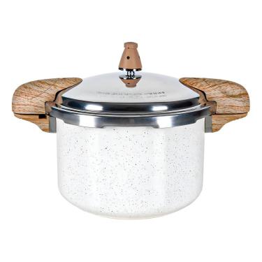 Imagem de Panela De Pressão Brinox Vanilla 5,4l Indução Ceramic Life Creme