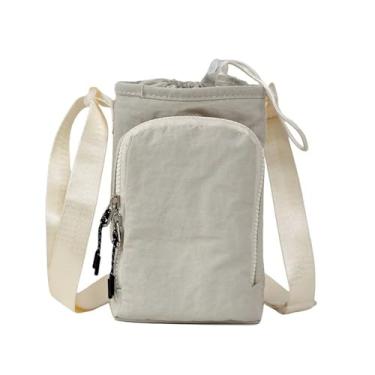 Imagem de Suporte para garrafa de água com alça de ombro, bolsa tiracolo unissex, Branco, Simplicidade