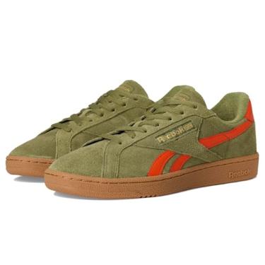Imagem de Reebok Tênis unissex adulto Club C Grounds UK, Deepolive/Pump Orange/Gum, 8.5 Women/7 Men