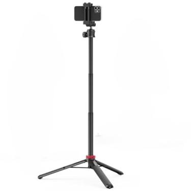 Imagem de Tripé e Bastão (1,49m) de Selfie 2 em 1 para Câmera e Celular com Sapata Fria(Branco)