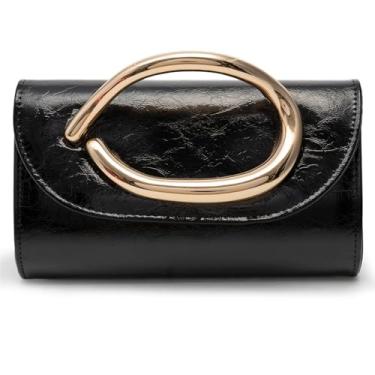 Imagem de CARIEDO Bolsa tiracolo feminina com alça de metal para festa de casamento, Hj01-preta