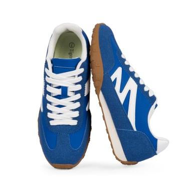 Imagem de Tigeridea Tênis feminino casual leve para caminhada, cadarço e cadarço para conforto o dia todo, Azul, 36