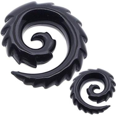 Imagem de (1 par) 8 g (3 mm) a 1/2 (12 mm) alargador de orelha em espiral acrílico alargador brincos piercing corporal, Silicone Madeira epóxi Silicone Madeira