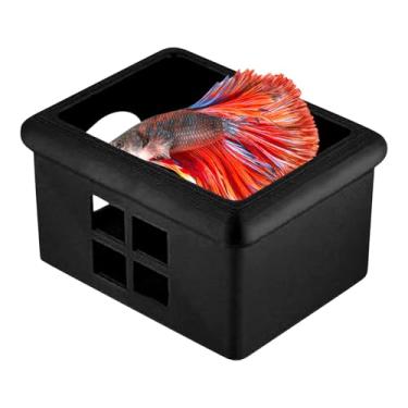 Imagem de Peixe betta flutuante | Rede multifuncional betta flutuante, pequena caverna decorativa de aquários com janela para dormitório, hotel, restaurante, casa, apartamento, sala de estar