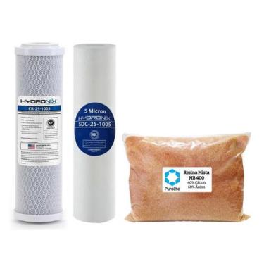 Imagem de Kit Refil Deionizador Hydronix 3 Estágios Resina Mb400 - Br Fish Aquar