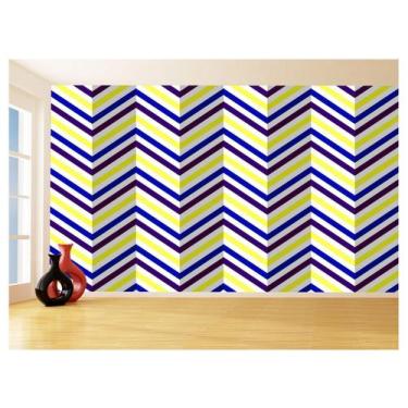Imagem de Papel De Parede 3D Sala Chevron Zig Zag Listras 3,5M Zig38 - Você Deco