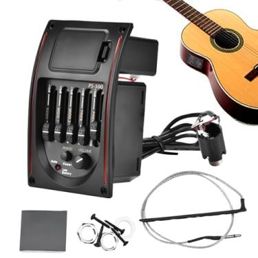 Imagem de Pré-Amplificador De Violão Folk - Captador Portátil Com 5 Bandas Ajustáveis De Tom Natural,De Afinação De Violão Acústico - Para Adultos Entusiastas Principiantes E Amantes De Música