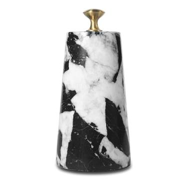 Imagem de LUKYTME Batentes de porta de mármore luxuosos decorativos, batente de porta pesado de pedra natural com alça de latão sólido, batente de porta moderno pesado, cunha de porta alta, suporte de suporte