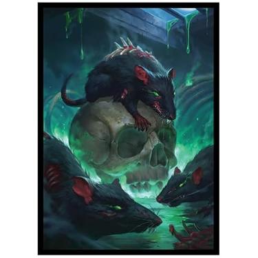 Imagem de Fantasy North - Plague Rats - 100 capas de cartas TCG foscas texturizadas - serve para Pokémon Magic MTG Commander e outros jogos de cartas - Mangas de baralho