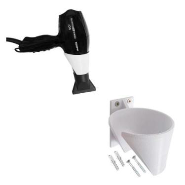 Imagem de Suporte Para Secador de Cabelo Móvel ou Parede - LEAO3D, Branco