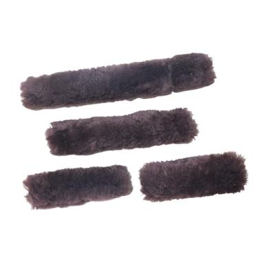 Imagem de Dynwave Conjunto de 4 peças de para cabresto de cavalo, acessórios de decoração para equitação, capa de substituição para focinheira, ideal para, Marrom