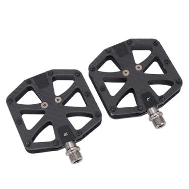 Imagem de SPYMINNPOO Pedais de Bicicleta 1 par de Pedais Planos de Fibra de Carbono Antiderrapante Com Eixo de Liga de Ti 20 Pinos de Aderência para Ciclismo de Montanha Rolamentos de Agulha Duráveis ​​leves