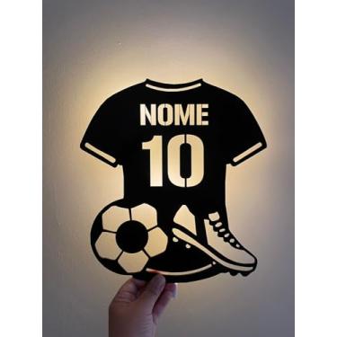 Imagem de Placa Decorativa LED Futebol – Camisa com Nome e Número Personalizado