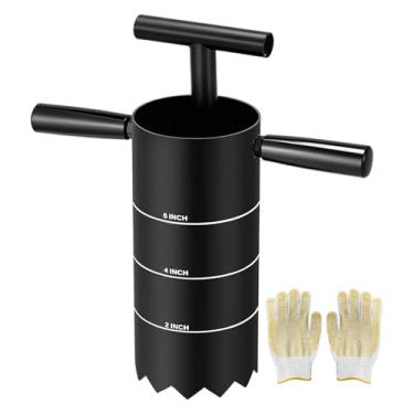 Imagem de KiBcsLic Ferramenta para perfurar buracos de golfe, perfurador de grama, fácil de usar, dispositivo de corte de solo, portátil com cabo removível