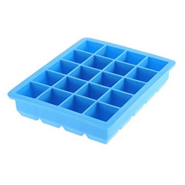 Imagem de Bandeja de gelo de silicone azul reutilizável para cozinha doméstica, bebidas frias e uso diário