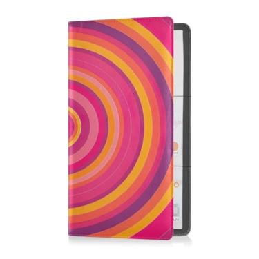 Imagem de Kigai Porta-cartão de registro de carro e seguro de bobina redonda colorida - para porta-luvas de caminhão de carro, console de documentos, organizador de documentos, capa carteira de couro PU premium