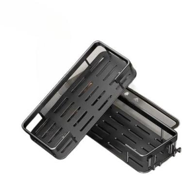 Imagem de Prateleiras Para Casa De Banho Sem Furos, AlumíNio, Suportes Para Casa De Banho E AcessóRios Para Casa De Banho(KIT 3-Retângulo preto)