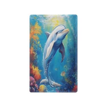 Imagem de Wassud Placa de cobertura de interruptor de luz Golfinho Vida Marinha decorativa para tomada placa de parede para tomadas elétricas em branco 11 x 6 cm