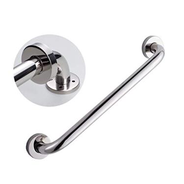 Imagem de uhyOHF Barras de apoio para banheiro, barras de apoio de aço inoxidável 304 para polimento de banheiro, barra de apoio de segurança cromada de 61 cm, alça antiderrapante para chuveiro de vaso