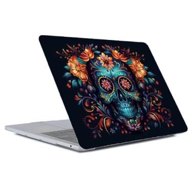 Imagem de Yicomon Capa compatível com MacBook Pro de 16 polegadas versão 2021 2023 A2485 A2780, capa rígida de plástico para Mac Pro 16 (2021/2023) - flores de caveira de açúcar