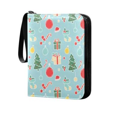Imagem de Wassud Decorações de Natal, 4 bolsos, fichário para cartões colecionáveis com 400 cartões padrão à prova d'água TCG CCG MTG álbum presentes para colecionadores, meninos e meninas