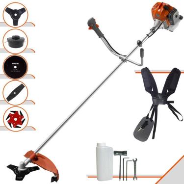 Imagem de Roçadeira Aparador de Grama Tekna RL430ACN-TK À Gasolina 2T 43cc 1,7HP Completa 5 Opções de Corte Com Facas 2 Pontas, 3 Pontas, 6 Pontas, 80 Dentes