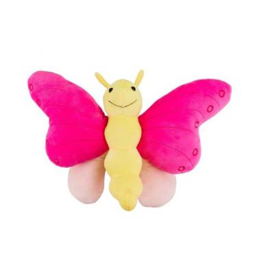 Imagem de Borboleta de Pelúcia Colorida Infantil 40cm - Amarelo - Fofy Toys