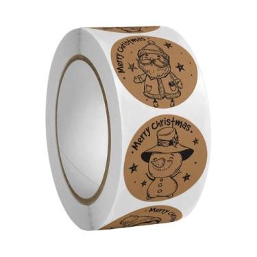 Imagem de Adesivos De Natal Em Papel Kraft 500pcs 1polegada Para Cartões, Caixas
