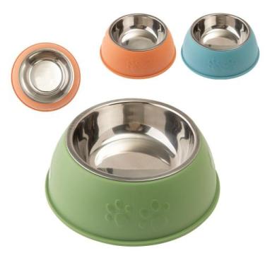 Imagem de Comedouro Bebedouro Inox/Plástico 180ml 15x5cm Ø - FLUFFIE