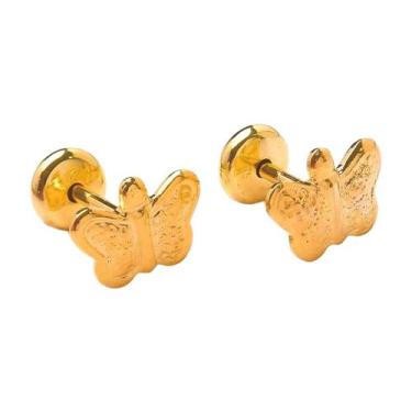 Imagem de Brinco Baby Borboleta Folheado a Ouro para Bebês e Crianças - Family C