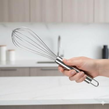 Imagem de Batedor Fouet Inox Manual para Ovos Massas Cremes Cozinha