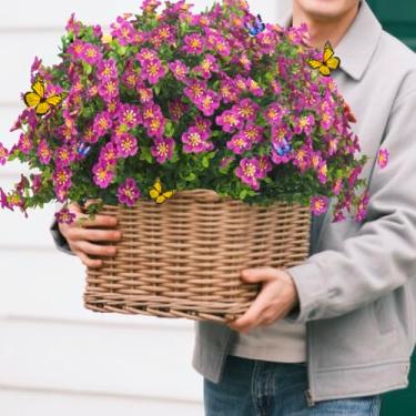 Imagem de Flores artificiais para atividades ao ar livre, 12 buquês de margaridas artificiais com folhas de eucalipto, resistentes a UV, para decoração de casa, jardim, versátil para decoração interna e externa