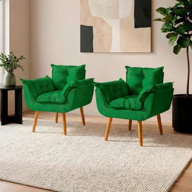 Imagem de Kit 2 Poltronas Decorativa Confortável Para Sala Recepção Manicure Sal