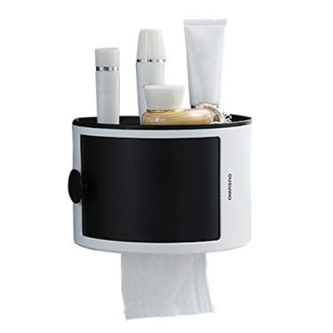 Imagem de Dispenser de Papel Toalha Mesa com Prateleira Armazenamento Montado na Parede Autoadesivo Sacos Lixo para Cozinha Banhei