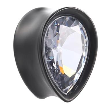 Imagem de LOMISS ALARGADOR AÇO CIRÚRGICO BLACK GOTA COM PEDRA DE ZIRCÔNIA (PRETO, 10)