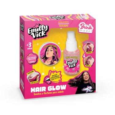 Imagem de Hair Glow Emilly Vick LX – Kit de Mechas com Glitter para Crianças Maquiagem Infantil Hipoalergênica Brink Model