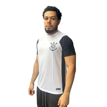Imagem de Camiseta Corinthians Fitness Escudo 80563 Branca/Preta-Masculino