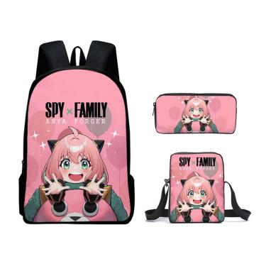 Imagem de Conjunto de mochilas Spys Familys Anime School, 3 peças com bolsa de ombro