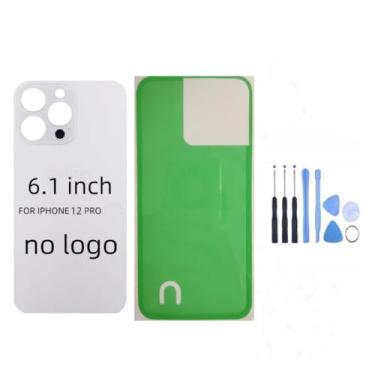 Imagem de STYCES Substituição de vidro da tampa traseira traseira para iPhone 12pro de 6,1 polegadas e para iPhone 12promax 6,7 polegadas (sem logotipo), com kit de ferramentas de reparo, adesivo pré-instalado