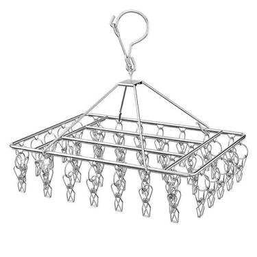 Imagem de Varal 40 Prendedores Inox, Dobrável para Calcinha, Cueca e Meia, Ideal para Pequenos Itens(Varal Com 40 Prendedor)