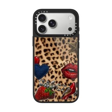 Imagem de CASETiFY Capa Glaze para iPhone 17 Pro Max [acabamento brilhante/compatível com Magsafe/1,5 m. 1X proteção contra quedas de grau militar] - Cheetah remendada - preta