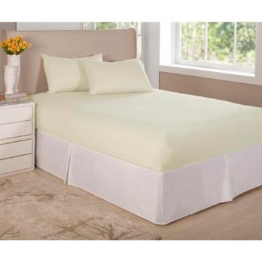 Imagem de Confecções Elba, Jogo De Lençol Cama Casal Queen 3 Pç Algodão Percal 150 Fios Cor:Palha