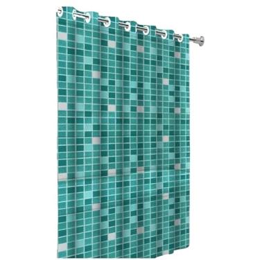 Imagem de Cortina de Box para Banheiro c/Ilhós Anti Mofo Resistente PVC Pastilha cortina para Box de Uso Diário(Pastilha Verde)