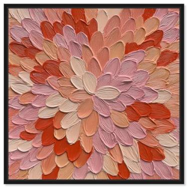 Imagem de Shades of Rose Canvas Print Flower Wall Art por Art Remedy, moldura preta, 50 x 50 cm
