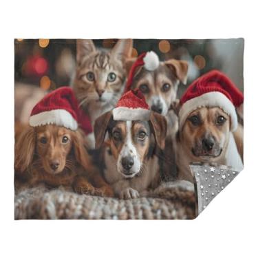 Imagem de CEBUGI Manta de flanela macia e quente de 127 cm x 178 cm para sofá-cama, escritório, acampamento, viagem, Natal, boné para cães e gatos, uso em todas as estações