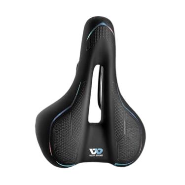 Imagem de MotiveTech Selim para bicicleta de montanha, assento de bicicleta em couro PU com design ergonômico, selim de respirável, de ciclismo unissex, Colorida