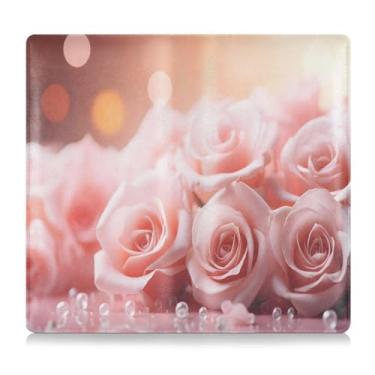 Imagem de CEBUGI Porta-luvas com porta-luvas com fundo de rosas para organizador de documentos, 12,5 cm x 24 cm