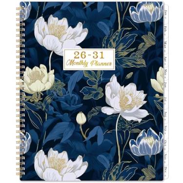 Imagem de Agenda mensal 2025-2030 - Planejador/calendário mensal de 5 anos de julho de 2025 a junho de 2030, 23 x 28 cm, abas mensais, bolso traseiro, encadernação de fio duplo, capa de PP transparente à prova