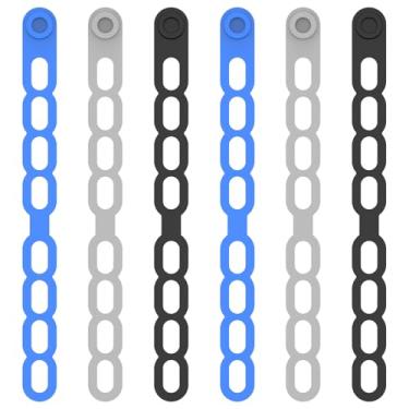 Imagem de 6 peças de alça de fixação universal para panela, alça de trava de silicone, alça de fixação minimalista para armazenar cortinas, tapetes de ioga, caçarolas, panelas, caixas de bento e muito mais