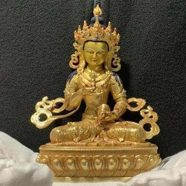 Imagem de FENNYYAR Decoração de escultura Shakyamuni budismo de cobre puro, 16 cm 16 cm, ornamento de estátua de Buda doméstica